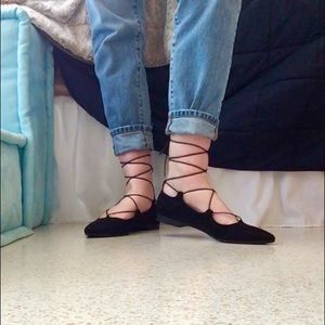 Black Faux Suede Mossimo Lace-up Shoes